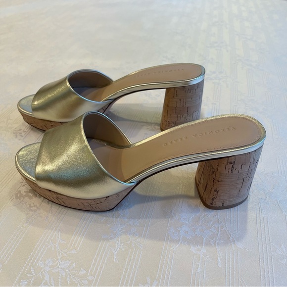 Veronica Beard Dali 70MM Metallic Leather Platform Sandals - Picture 8 of 12